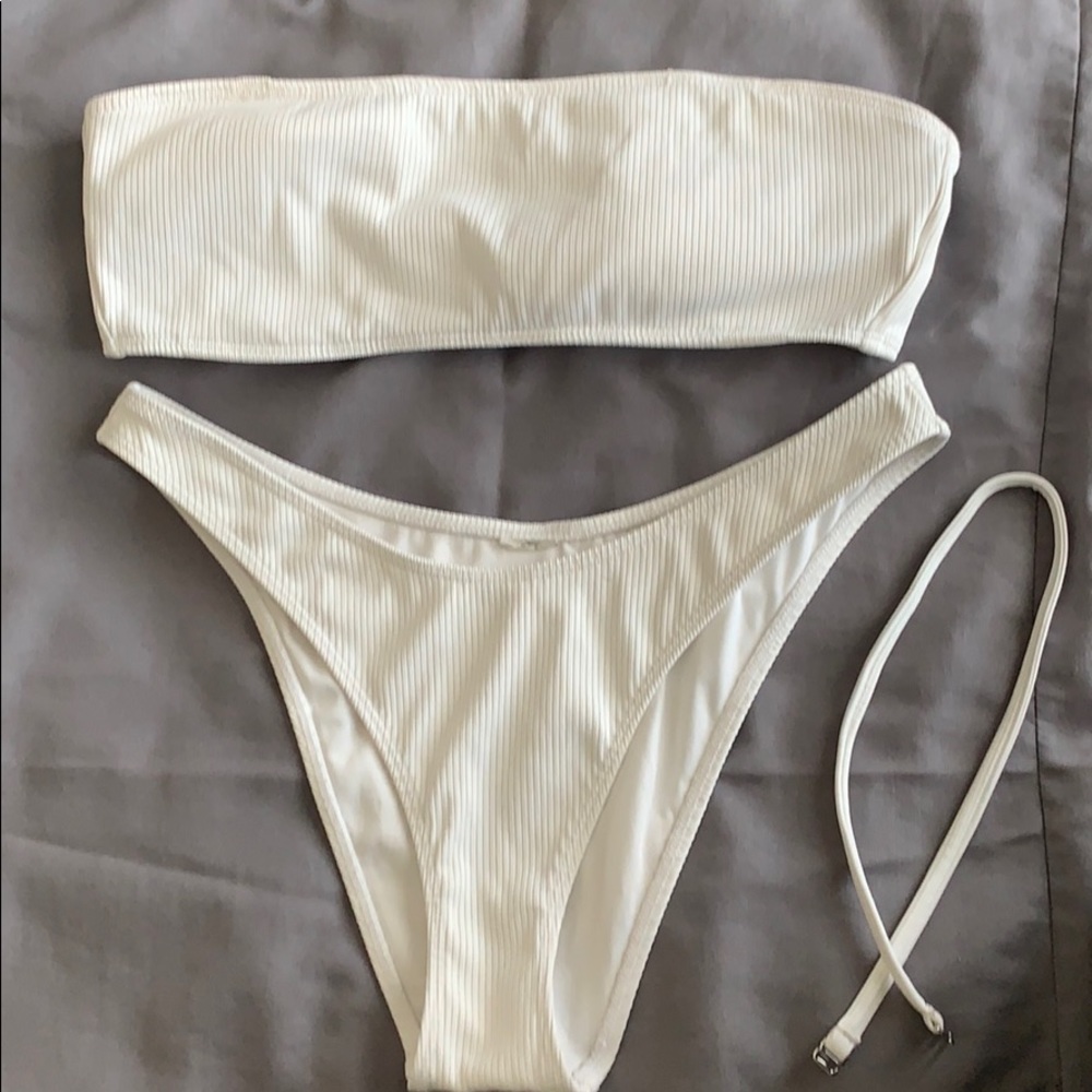 White high cut bikini set